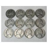 12 nickels 1940s-1960s