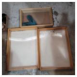 3 wood showcases 24inx17in and 20inx13in