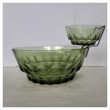 Hazel atlas green glass chip and dip set