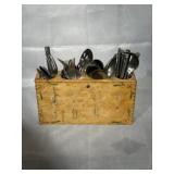 Flatware in  wooden cutlery holder
