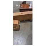 Wooden hand made semi and trailer coin bank