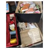 Tacklebox with thread and sewing supplies,