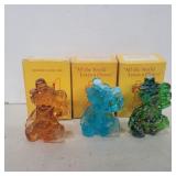 3 mosser glass clown paperweights iffy,gabby, and