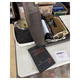 Typewriter in case, Taylor scale, and old Search