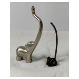 Metal elephant ring holder brass mouse