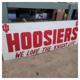 Painted wood hoosiers sign double side 67.5in
