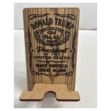 Wood Trump phone holder