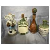 Stoneware jugs and decanters, elephant decanter