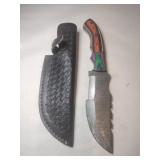 Handmade fixed blade Damascus Hunting knife w/