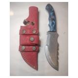 Handmade fixed blade Damascus Hunting knife w/