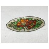 Silver flower cloisonne marked Sterling    .325oz