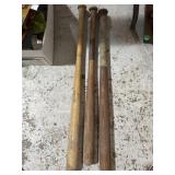 3 wooden softball bats