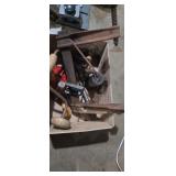 Large c clamp,  bit brace , and other hand tools