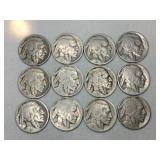 12 Indian/ buffalo nickels  1930s