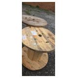 2 Large wooden wire spolls