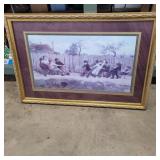 Framed tug a war kids picture back on frame needs
