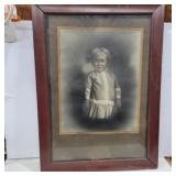 Framed black and white photo of lil girl 22.5in x