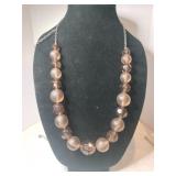 large brown beaded statement necklace
