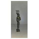 Small bronze Poseidon figurine 9in
