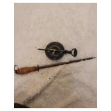 Old cast iron damper clock and knife sharpen