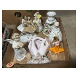 Ceramic and porcelain angel and dancing figurines