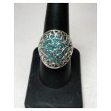 Silver  ring marked 925 size 8.   .245oz