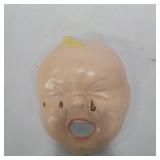 Chalkware crying baby face 9in x 6in no chips