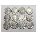 12 Indian/ buffalo nickels  1930s