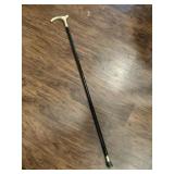 Wooden hand carved gold handle  cane 36'