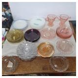 Pink depression cream and sugar and assorted