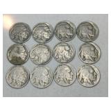 12 Indian/ buffalo nickels  1930s