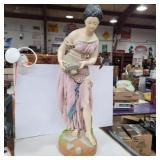 Cermanic Greek lady statue 32in one chip