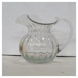 Clear blown glass pitcher 6.5in tall