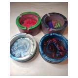4 handmade resin ashtrays