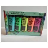 5 pack neon color acrylic paint set new unopened