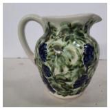 John b Taylor grape stoneware pitcher 5.5in tall