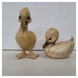 2 freeman & McFarlin duck figures 4.5in and 7.5in