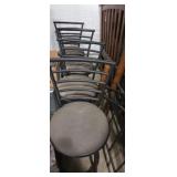 Set of 4  matching metal frame bar stools with
