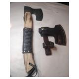 Hatchet leather woven strap w/ sheath