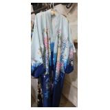 Japanese silk kimono (blue floral),  azmat arts,