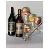 15" metal wall art wine themed sculpture