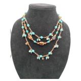 Joan Rivers 3 strand faux turquoise number beaded
