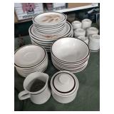 Stoneware wheat plates cream and sugar coffee