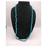 Rough cut blue turquoise nugget necklace