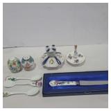 Porcelain and bone china salt and pepper, perfume