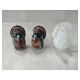 Sabino Turkey figurine signed and 2 ceramic