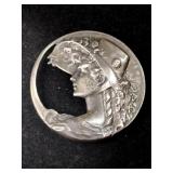 Silver k. Thamar woman brooche marked Sterling