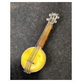 Silver and Amber banjo. Brooch marked 925