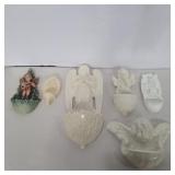 6 holy water fonts various sizes largest 10in and