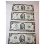 4 2017 uncirculated consecutive # $2 bills